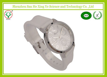 Trắng watchband 1-3 ATM Silicone Strap Đồng hồ Ví nữ Logo Debossed