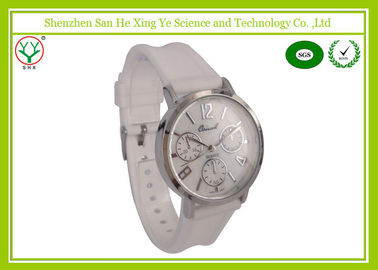 Trắng watchband 1-3 ATM Silicone Strap Đồng hồ Ví nữ Logo Debossed