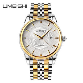 Vàng bạc Stainless Steel Business cổ tay Watch, chống nước Men Vogue kinh doanh Đồng hồ