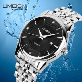 Vàng bạc Stainless Steel Business cổ tay Watch, chống nước Men Vogue kinh doanh Đồng hồ
