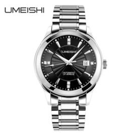 cao cấp Stainless Steel QuartzWatch Case Và Strap cứng Kính cổ tay Watch Nam