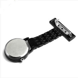 Fancy Đen stainess thép Quartz Nurse Fob Xem / Gel Với logo In
