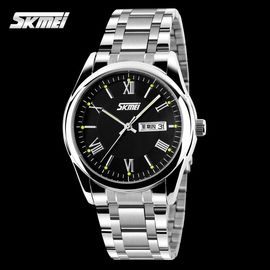 Bạc Stainless Steel Quartz Xem Nhật Phong trào, nam cổ tay Watch