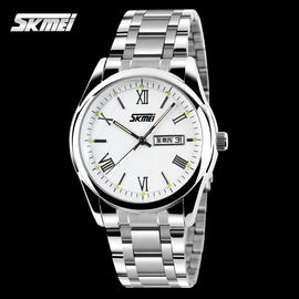 Bạc Stainless Steel Quartz Xem Nhật Phong trào, nam cổ tay Watch