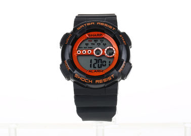 Quay số màu đỏ 30 M Waterproof thể thao kỹ thuật số Xem thép không gỉ trường hợp máy tính của ban nhạc