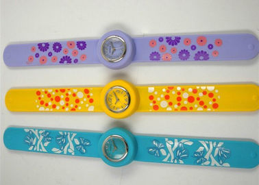 Big Mặt Slap Bracelet Silicone dây đeo cổ tay Đồng hồ với Silk in Logo Đối với trẻ em
