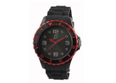 Unisex Silicone dây đeo cổ tay xem Ba Bead nhạc Với bạc lên Số