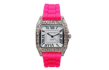 Lady 1 ATM Quartz xem Bling kim cương Đồng hồ đeo tay silicone watchband