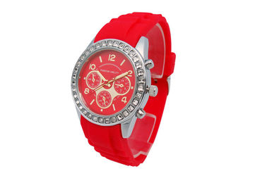 Red Silicone dây đeo cổ tay xem Womens Nhật Bản Movt Quartz Analog Xem