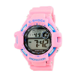 Silicone chống nước thể thao đa chức năng kỹ thuật số Đồng hồ Mens Quartz cổ tay Watch