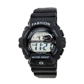 Ngoài trời dành cho người lớn Đen Strap kỹ thuật số cổ tay Watch hệ thống 24 Giờ, Chống nước
