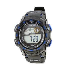 Waterproof Mens đa chức năng kỹ thuật số Đồng hồ Nói cho ngày và ngày, Black PVC / Bắc