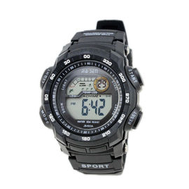 Waterproof Mens đa chức năng kỹ thuật số Đồng hồ Nói cho ngày và ngày, Black PVC / Bắc