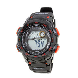Waterproof Mens đa chức năng kỹ thuật số Đồng hồ Nói cho ngày và ngày, Black PVC / Bắc