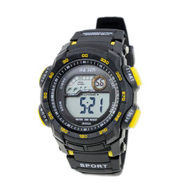 Waterproof Mens đa chức năng kỹ thuật số Đồng hồ Nói cho ngày và ngày, Black PVC / Bắc
