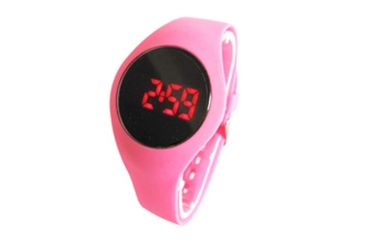 Cô gái màu hồng đẹp LED kỹ thuật số cổ tay Watch Chronograph với PU Buckle
